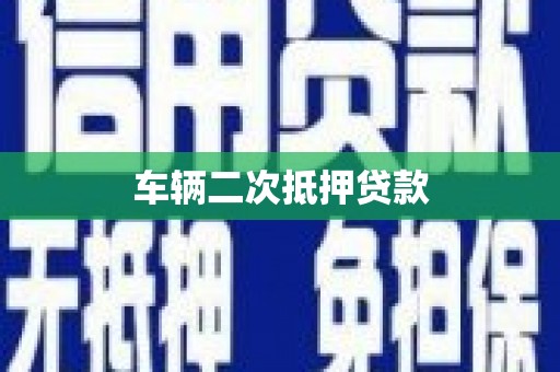 渭城车辆二次抵押贷款
