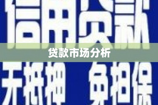 渭城贷款市场分析
