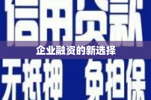 渭城企业融资的新选择