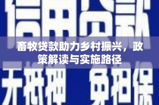 渭城畜牧贷款助力乡村振兴，政策解读与实施路径