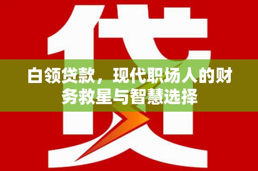 渭城白领贷款，现代职场人的财务救星与智慧选择