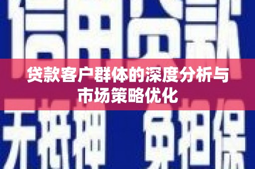 渭城贷款客户群体的深度分析与市场策略优化