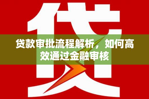 渭城贷款审批流程解析，如何高效通过金融审核