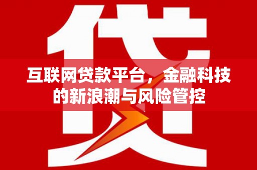 渭城互联网贷款平台，金融科技的新浪潮与风险管控