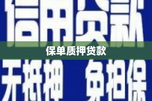 渭城保单质押贷款